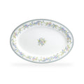 12.75" Lotus Garden Bone China Oval Serving Plate