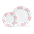 Pink and White Scallop Fine Porcelain Dessert/Dinner Plate