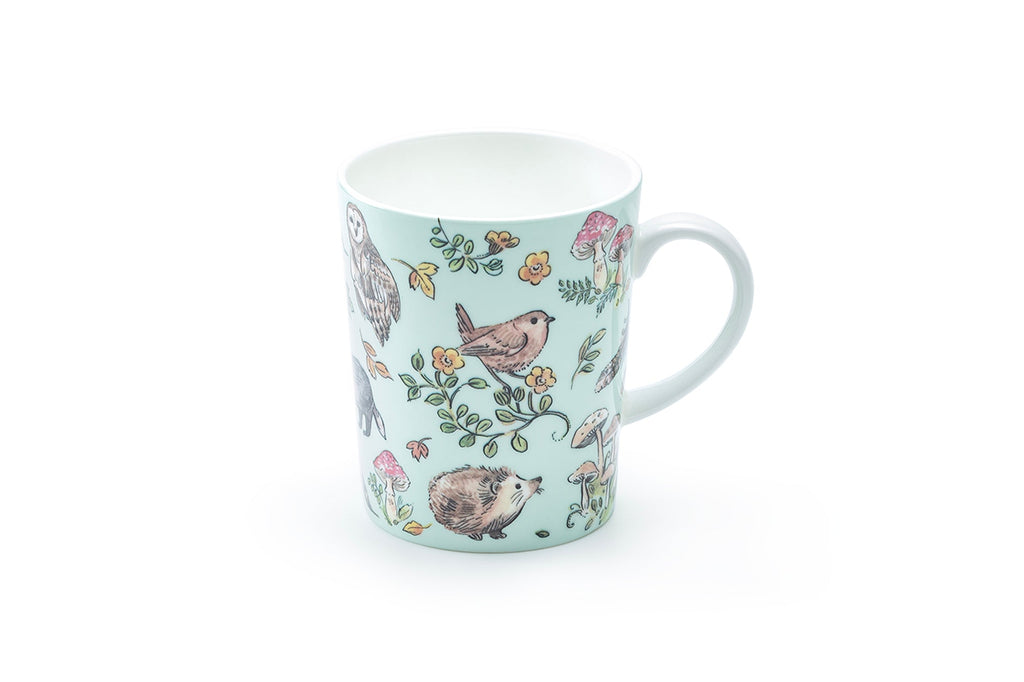 Spring Forest Friends Blue Bone China Mug