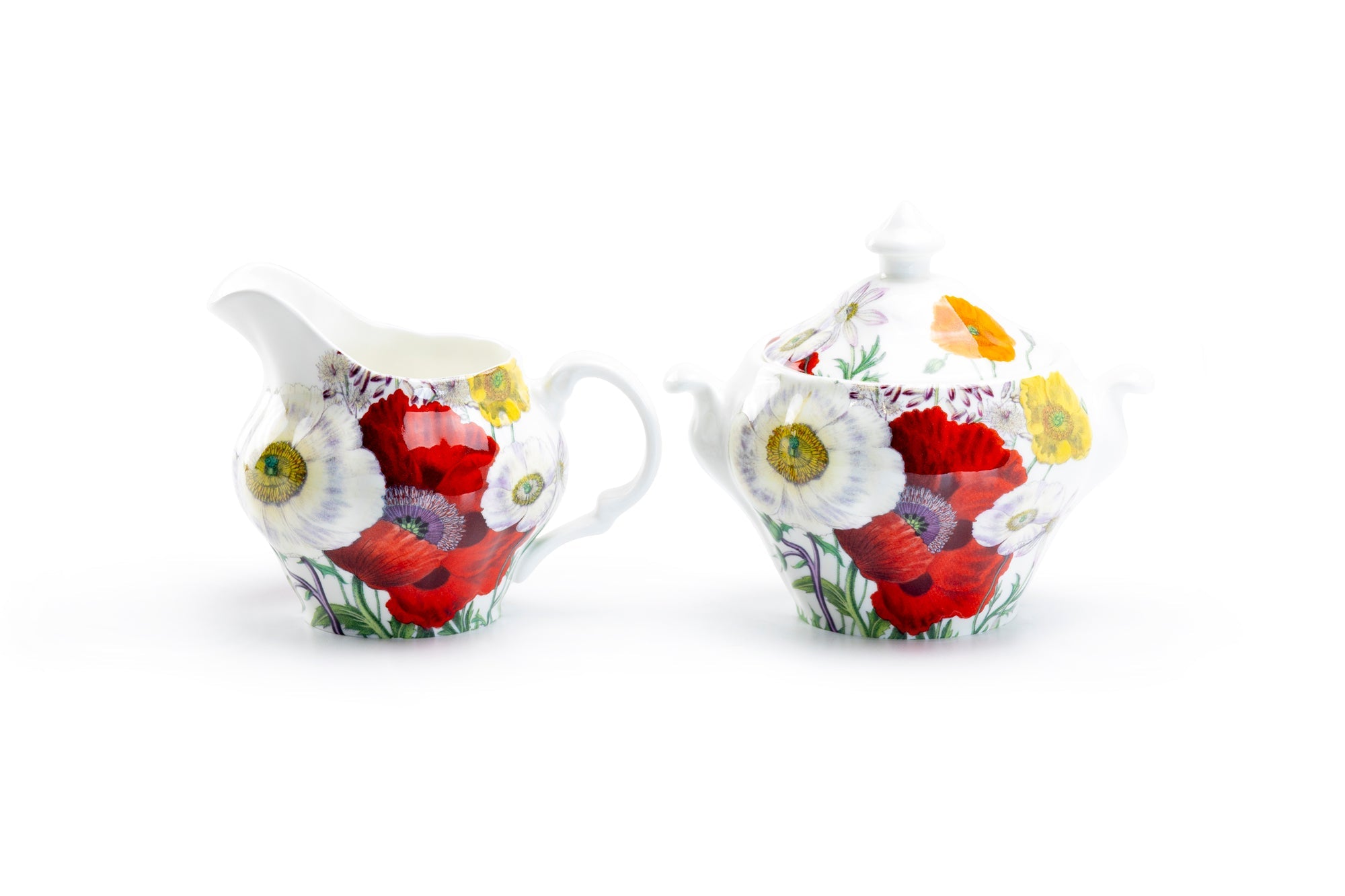 Poppy Field Bone China Sugar & Creamer Set