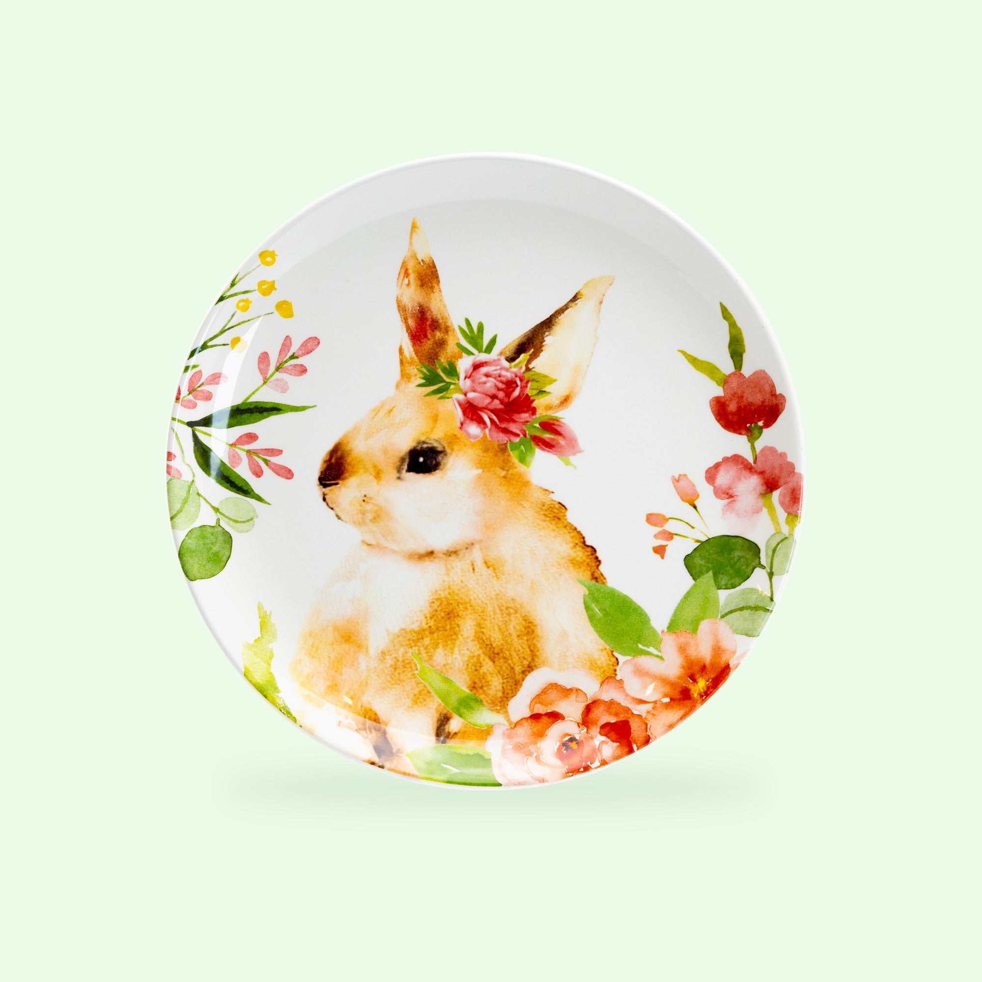 8.5" Flower Bunnies Salad/Dessert Plate Set of 4
