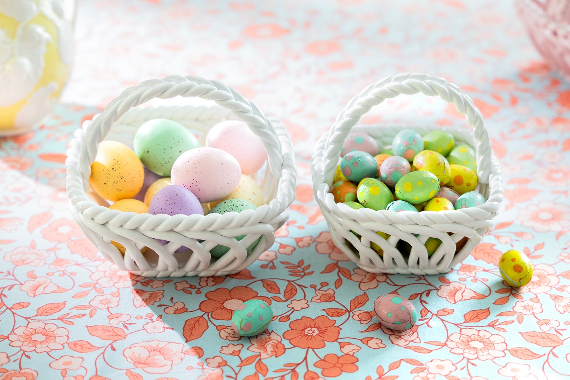 Hand Woven Easter Small Basket - White