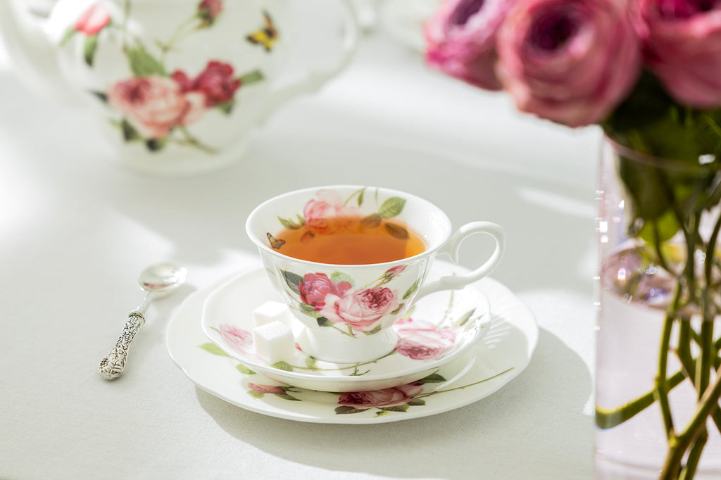 7.5" Kensington Pink Rose Bone China Dessert Plate
