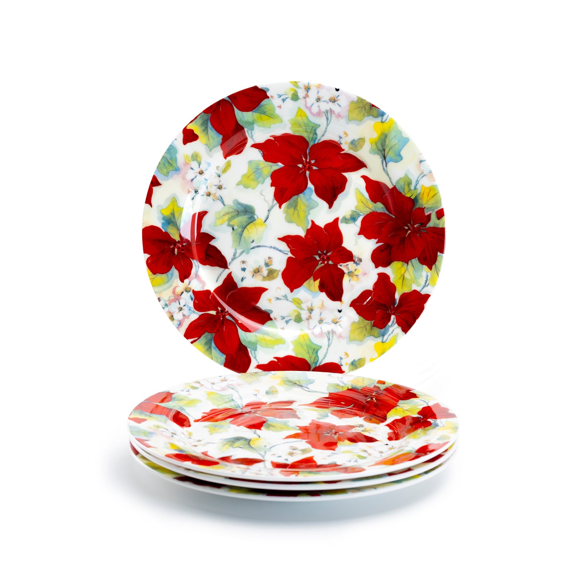 7.5" Poinsettia Bone China Dessert Plate