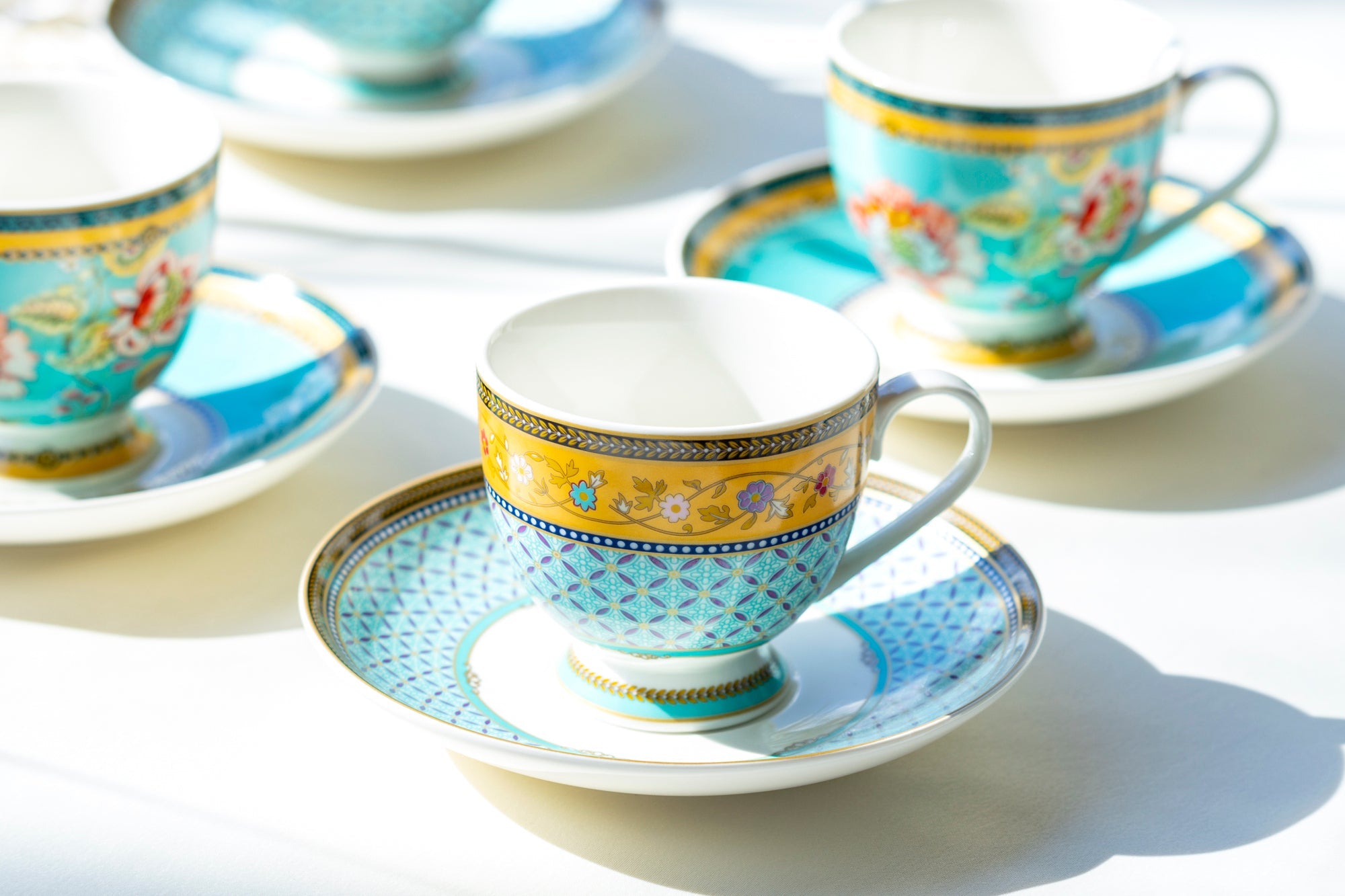 Emperor's Garden Fine Porcelain Cup and Saucer Sets