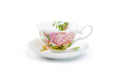 Hydrangea with Hummingbird Bone China Tea Cup and Saucer