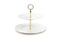 White Gold Duchess Fine Porcelain 2-Tier Server