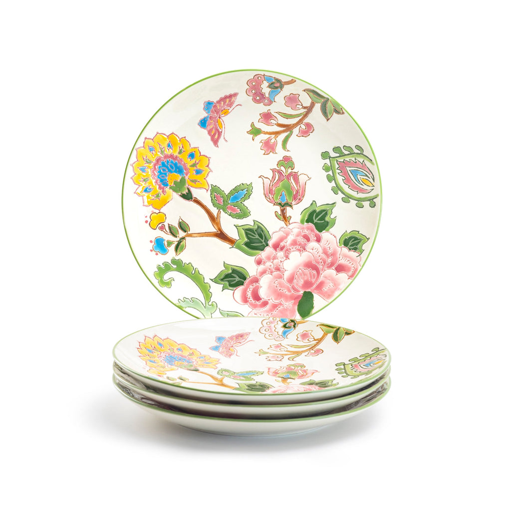 8.25" Pink Peony Hand Crafted and Painted Dessert/Salad Plate