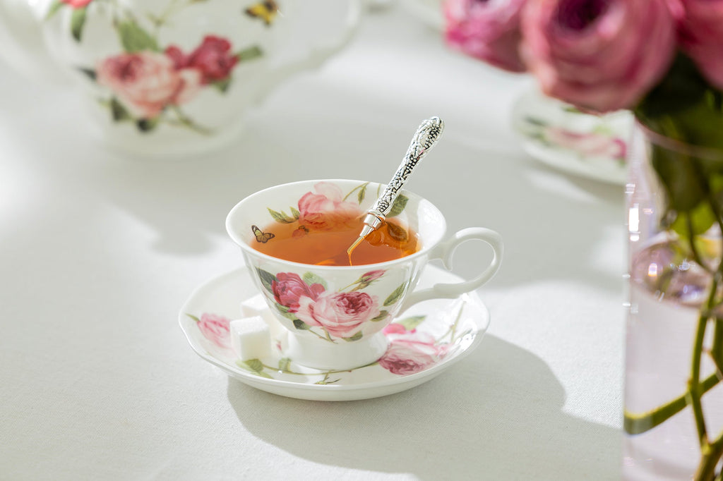 Kensington Pink Rose Bone China Tea Cup and Saucer