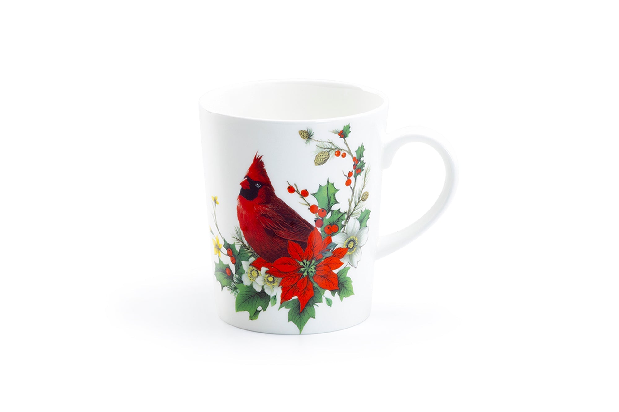 Cardinal Poinsettia Bone China Mug