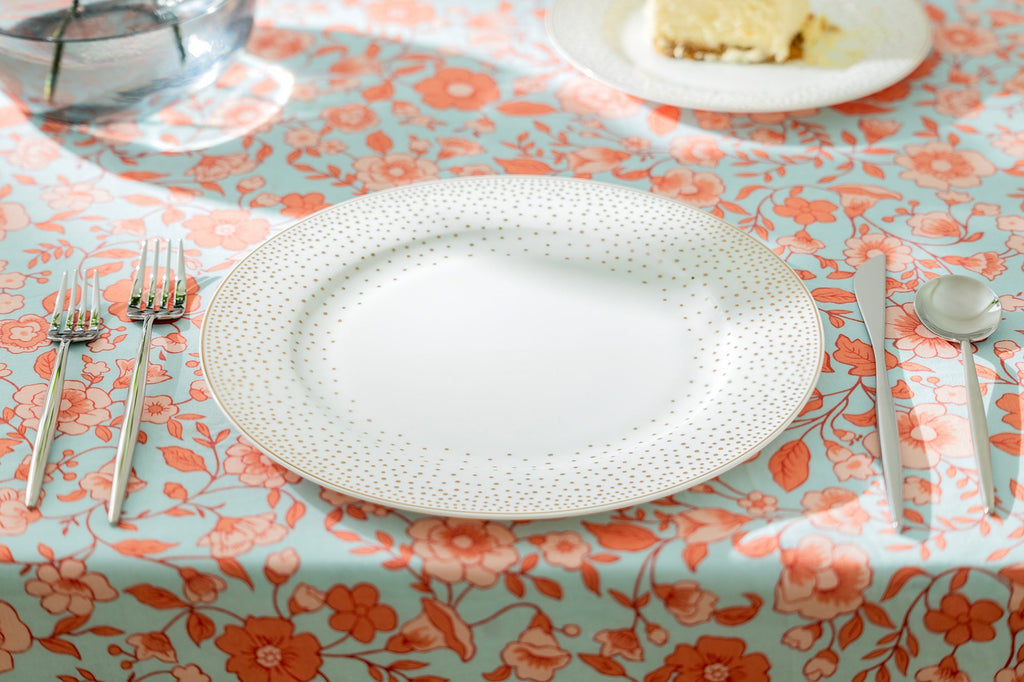 Gold Dots White Bone China Dessert/Dinner Plate