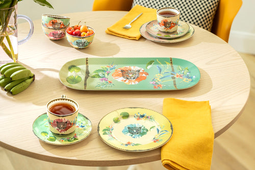 16.5" Summer Savanna Leopard Fine Porcelain Oval Serving Platter with Gift Box