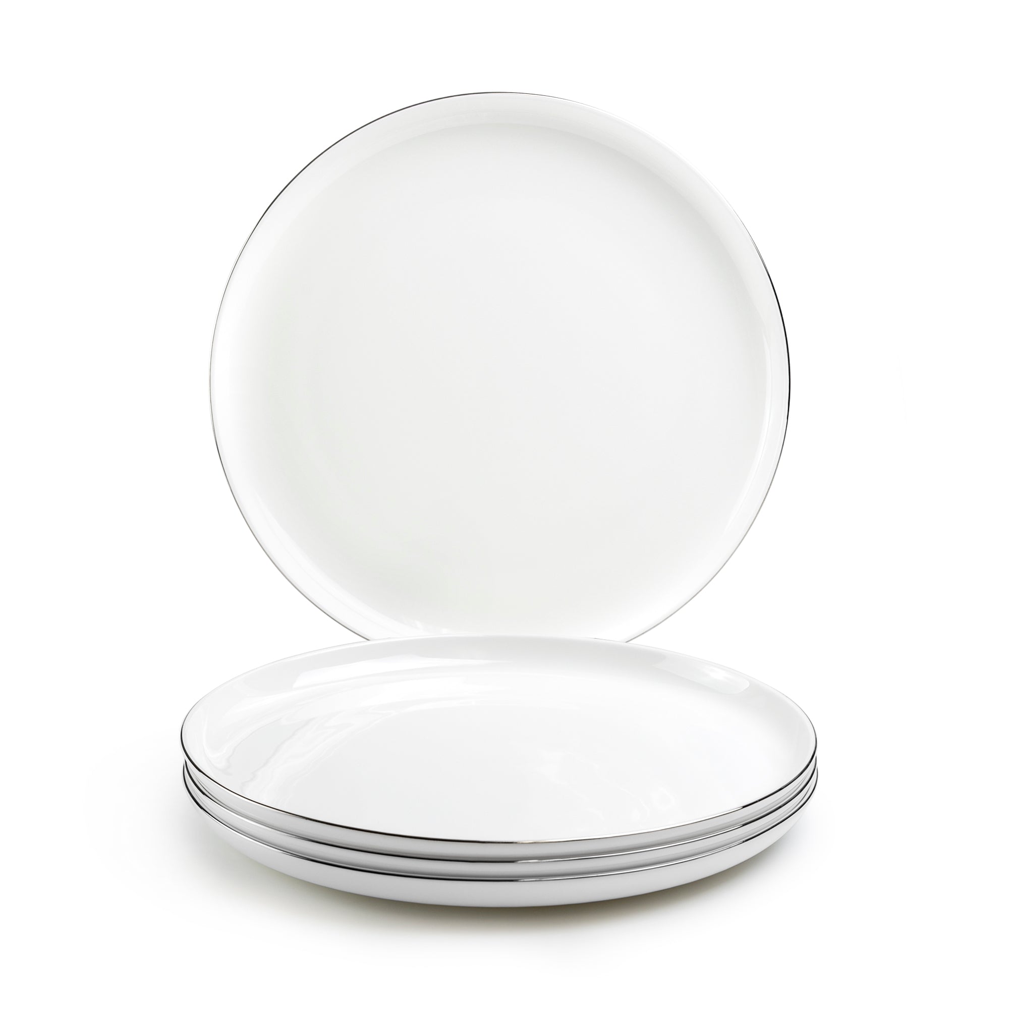 Silver Rim Blanc Bone China Dessert/Dinner Plate