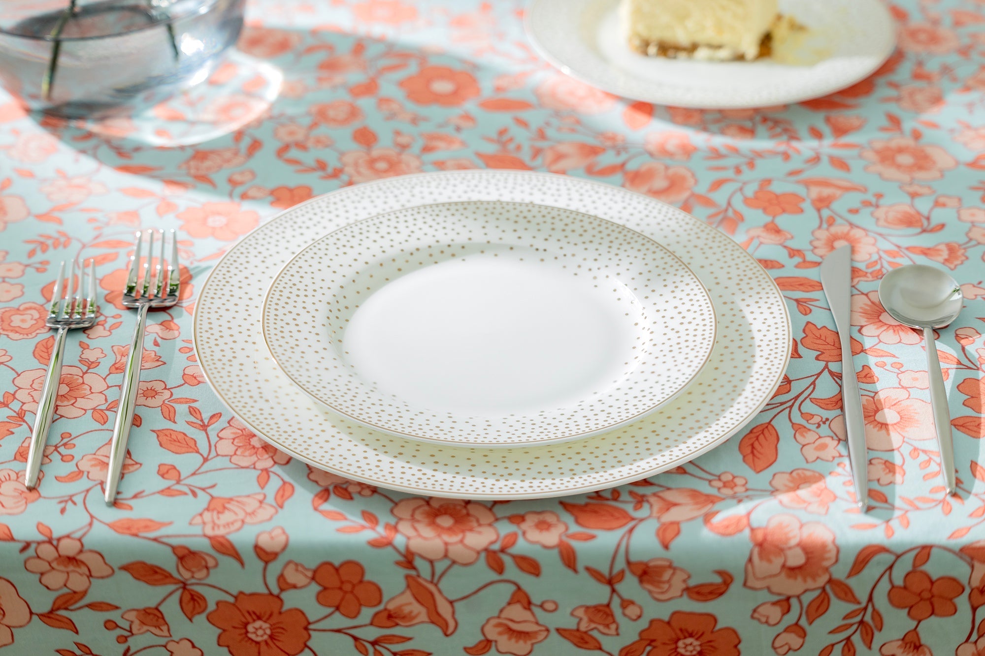 Gold Dots White Bone China Dessert/Dinner Plate