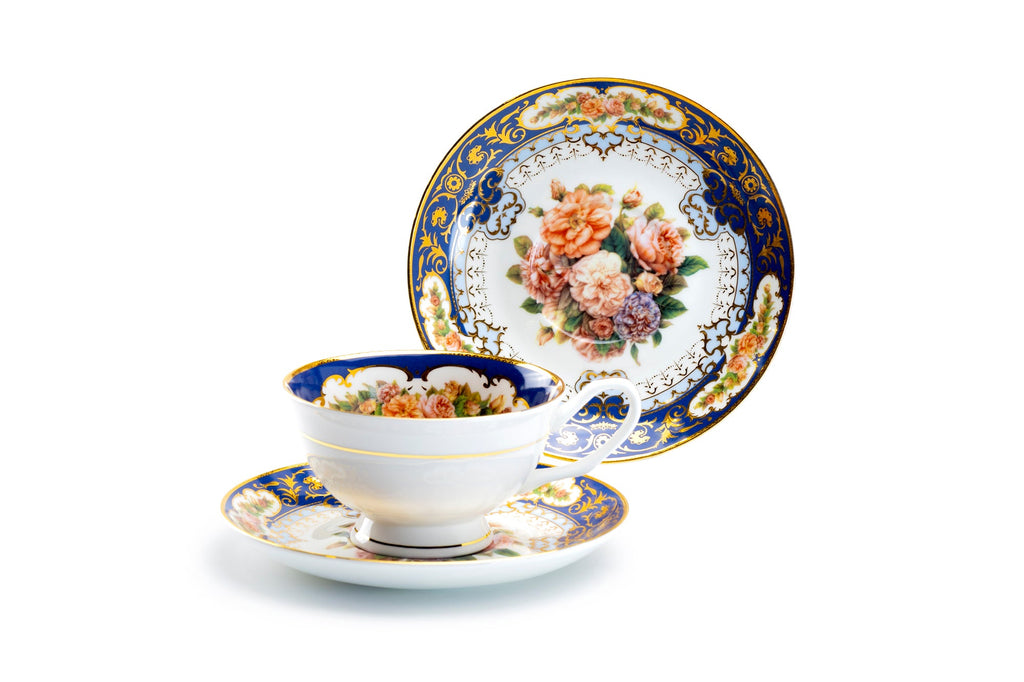 Royal Cobalt Gold Bone China Tea Cup and Saucer