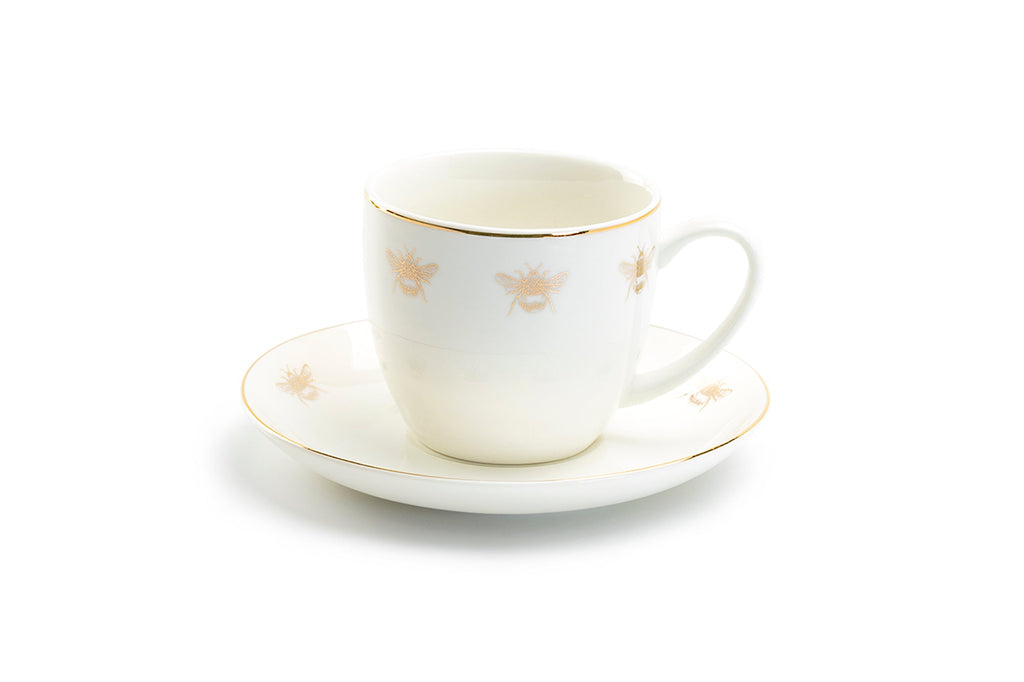 Gold Bee Fine Porcelain Cup and Saucer