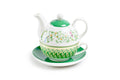 Emerald Geo Bloom Fine Porcelain Tea For One Set