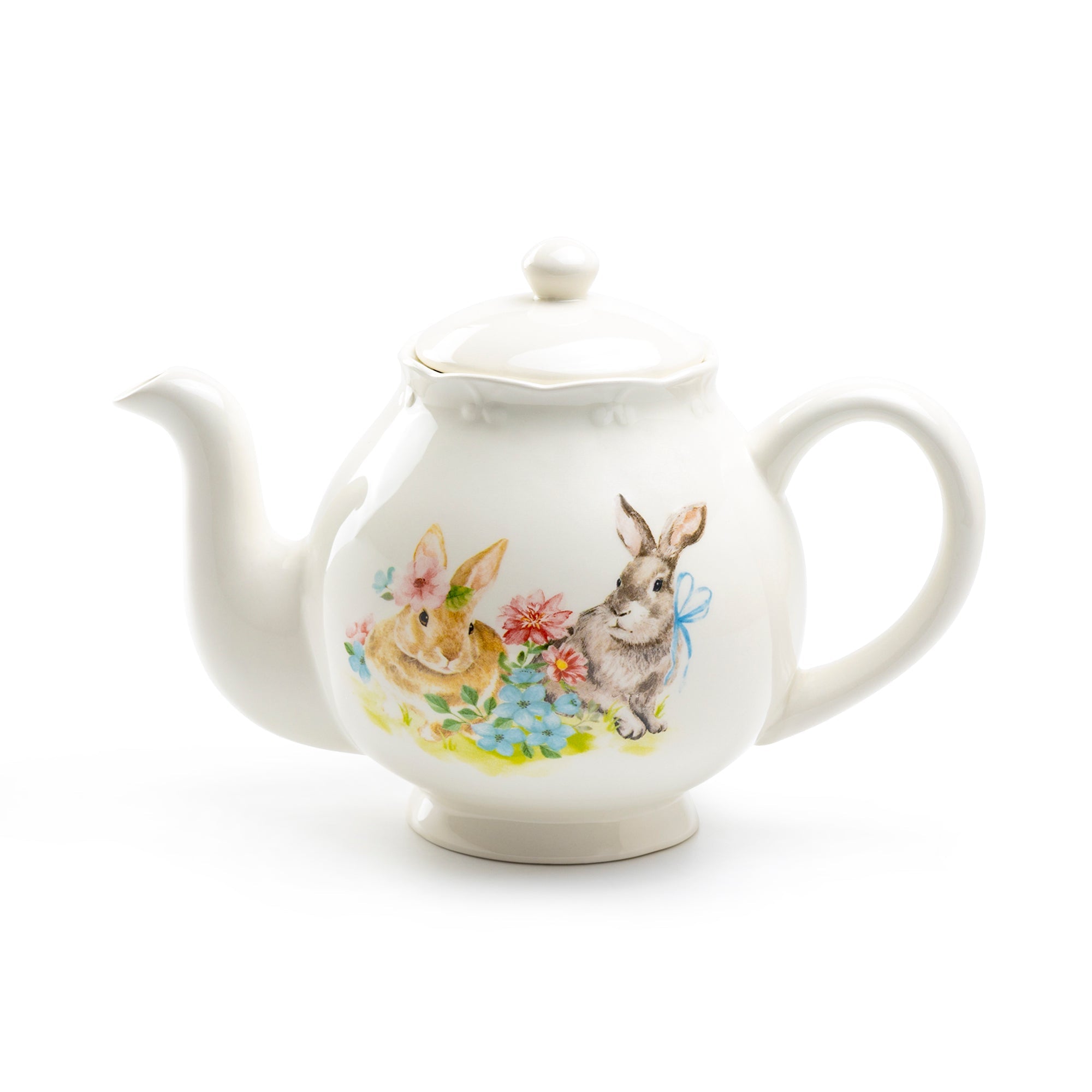 Flower Bunny Scallop Teapot