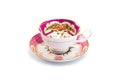 Royal Magenta Gold Bone China Tea Cup and Saucer