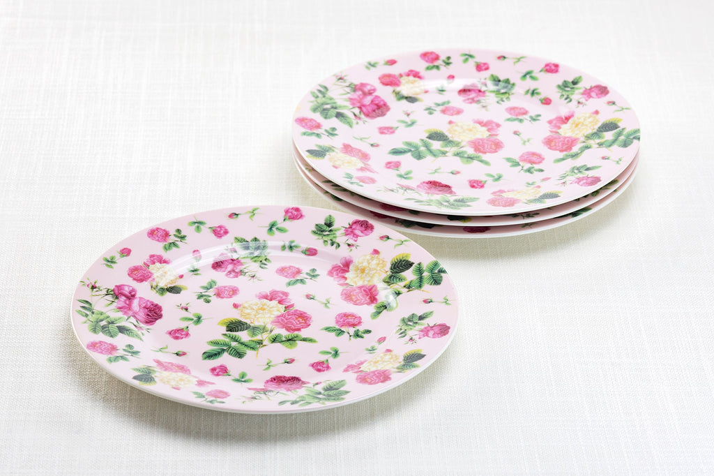 Pink Cottage Rose Chintz Fine Porcelain Dessert/Dinner Plate