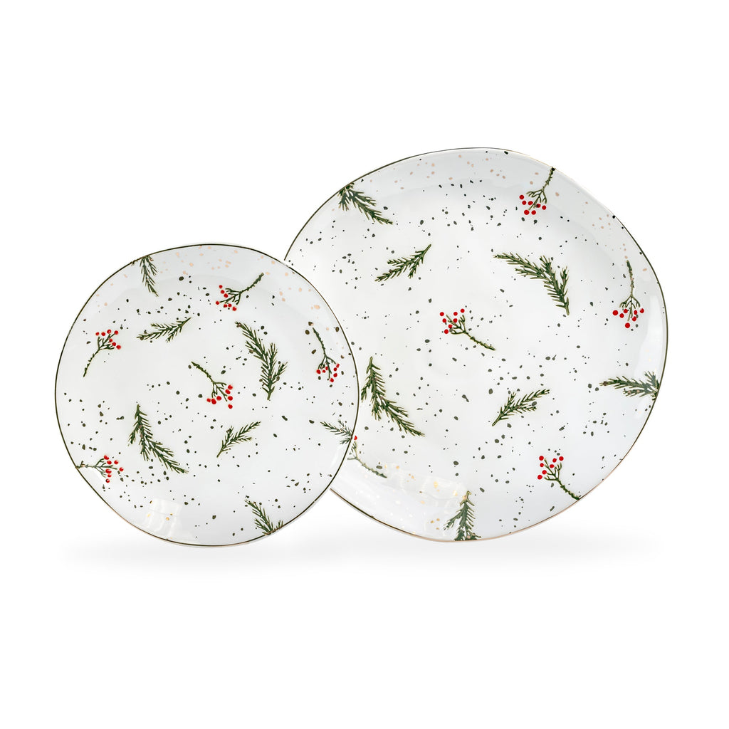 Holly Berries Organic Shape Dessert/Dinner Plate