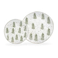 Snowy Pine Trees Organic Shape Dessert/Dinner Plate
