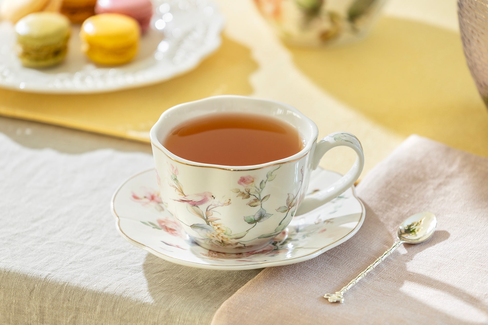 Magnolia Garden Fine Porcelain Tea Cup and Saucer