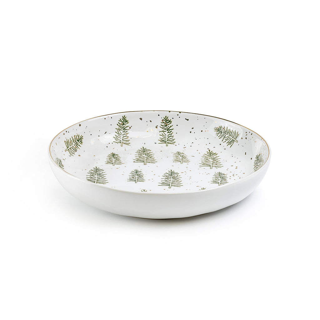 Snowy Pine Trees 10" Pasta Bowl