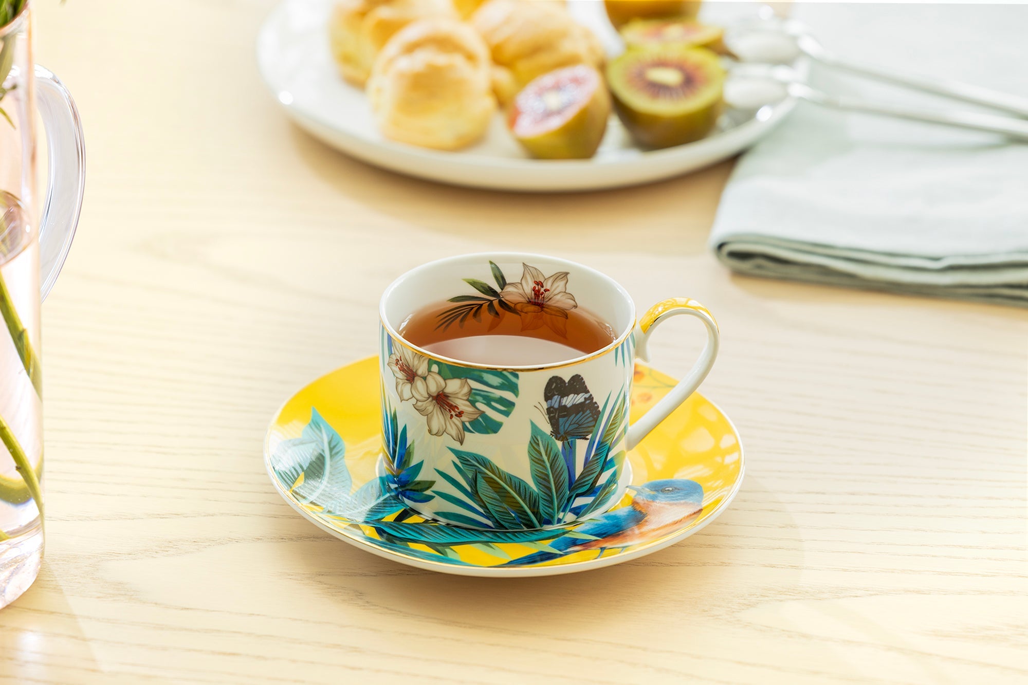 Tropical Bird Fine Porcelain Cup and Saucer