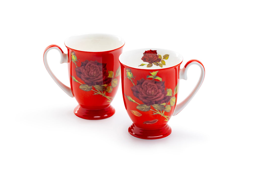 Stem Rose Red Bone China Mug