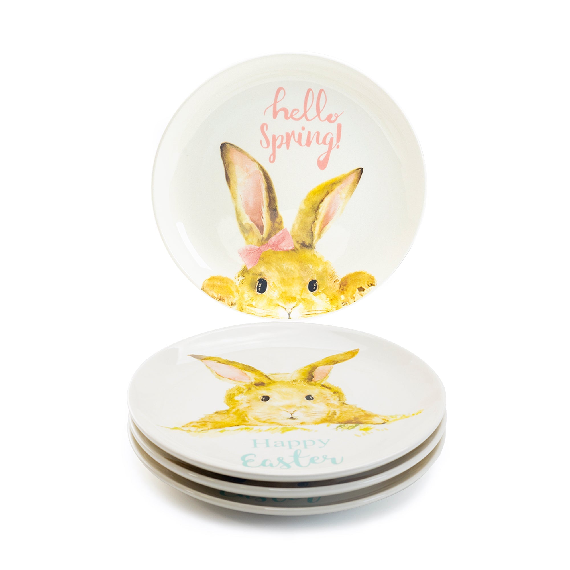 8.5" Hello Spring Happy Easter Bunny Salad/Dessert Plate