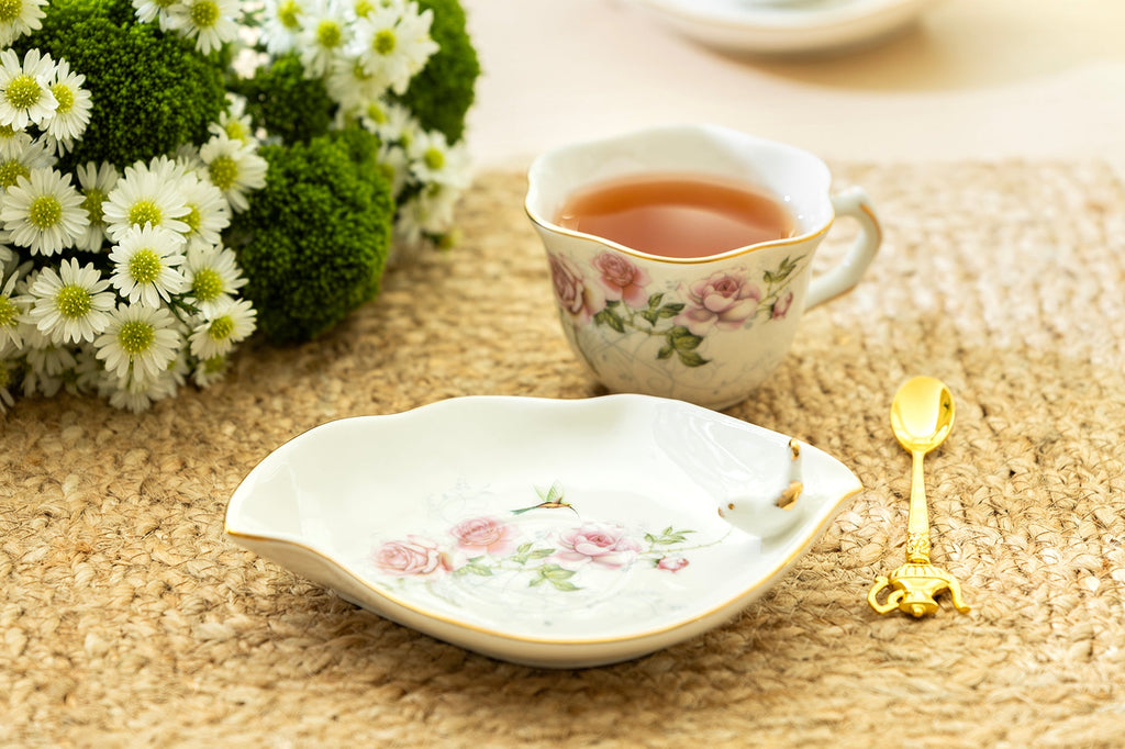 Songbird Rose Fine Porcelain Tea Cup and Saucer
