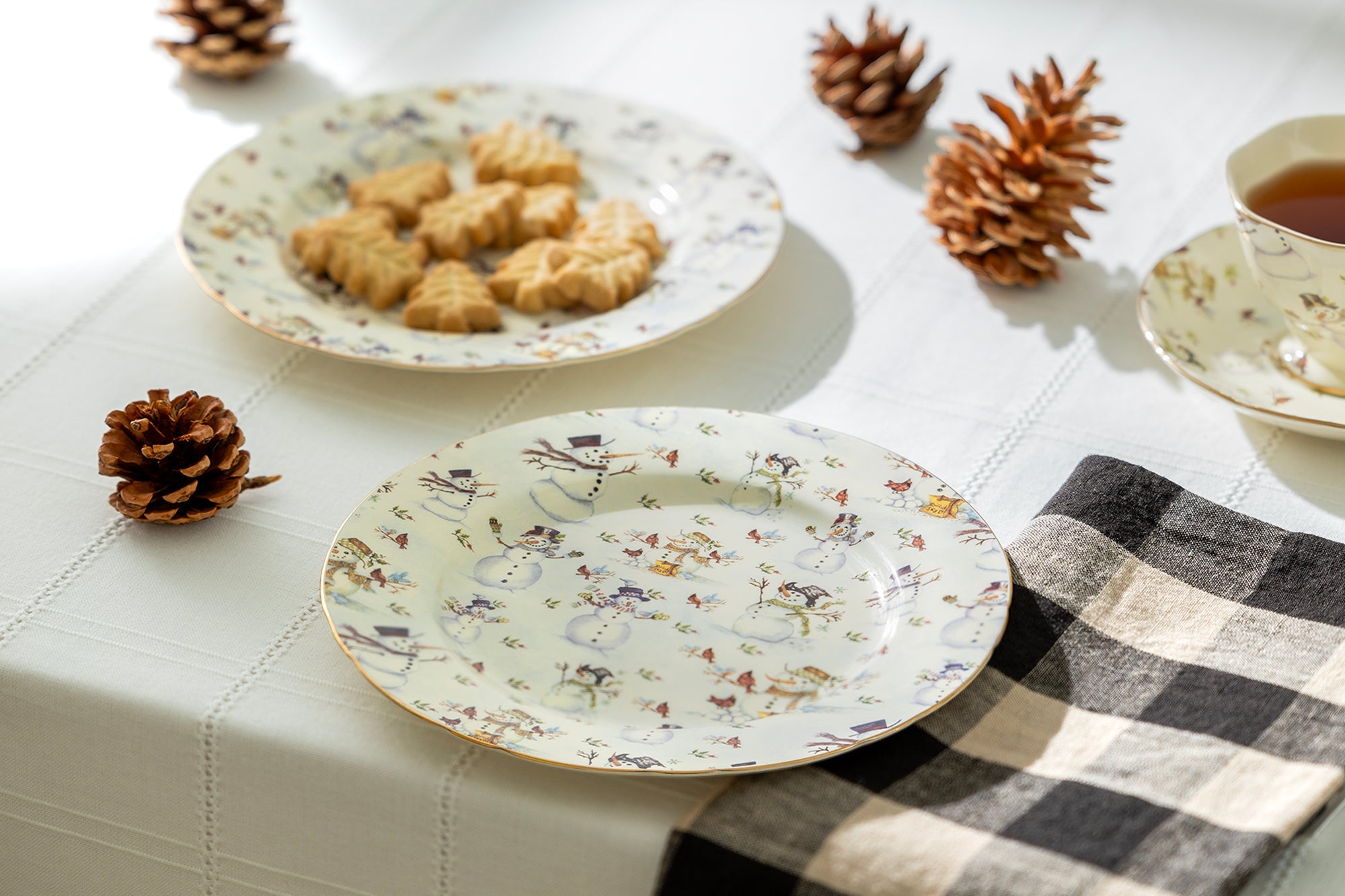 Holiday Snowmen Fine Porcelain Dessert Plate