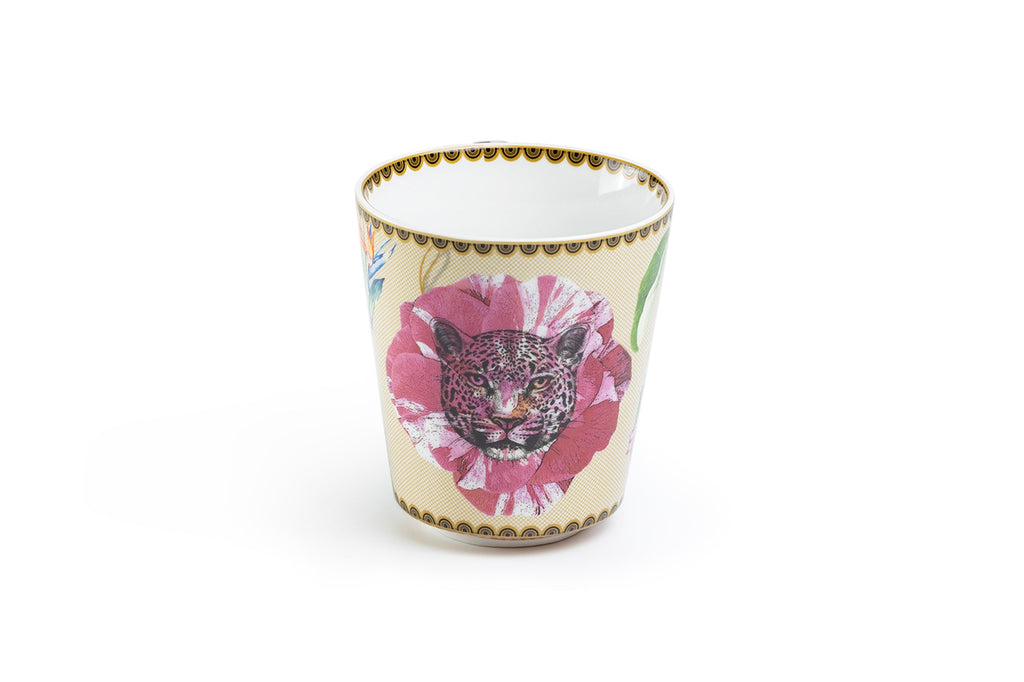 Summer Savanna Leopard Pink Fine Porcelain Mug