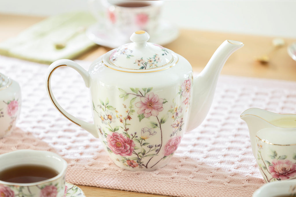 Pink Camellia Fine Porcelain Tea Set