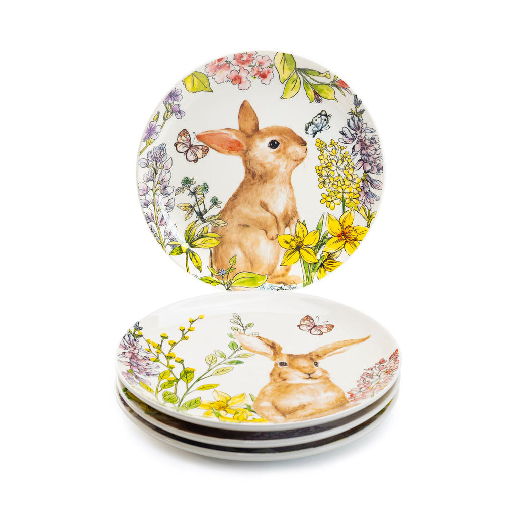 8.5" Spring Garden Bunny Salad/Dessert Plate