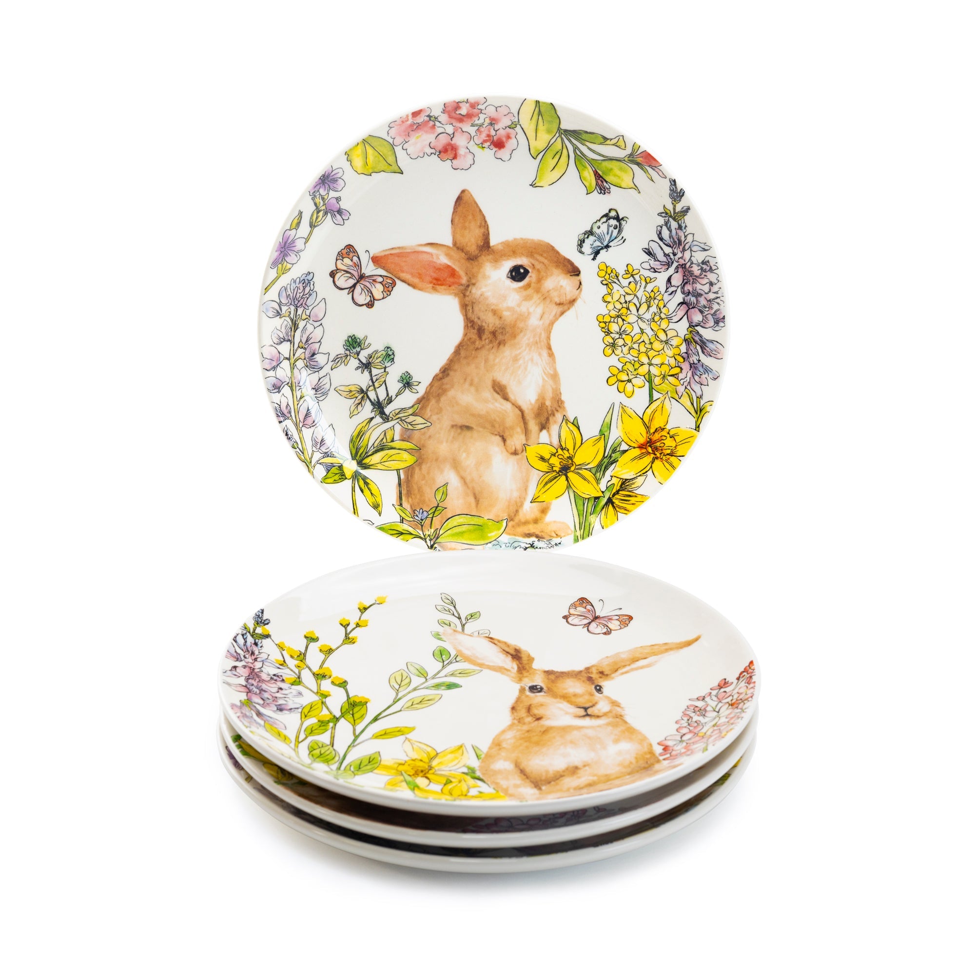8.5" Spring Garden Bunny Salad/Dessert Plate