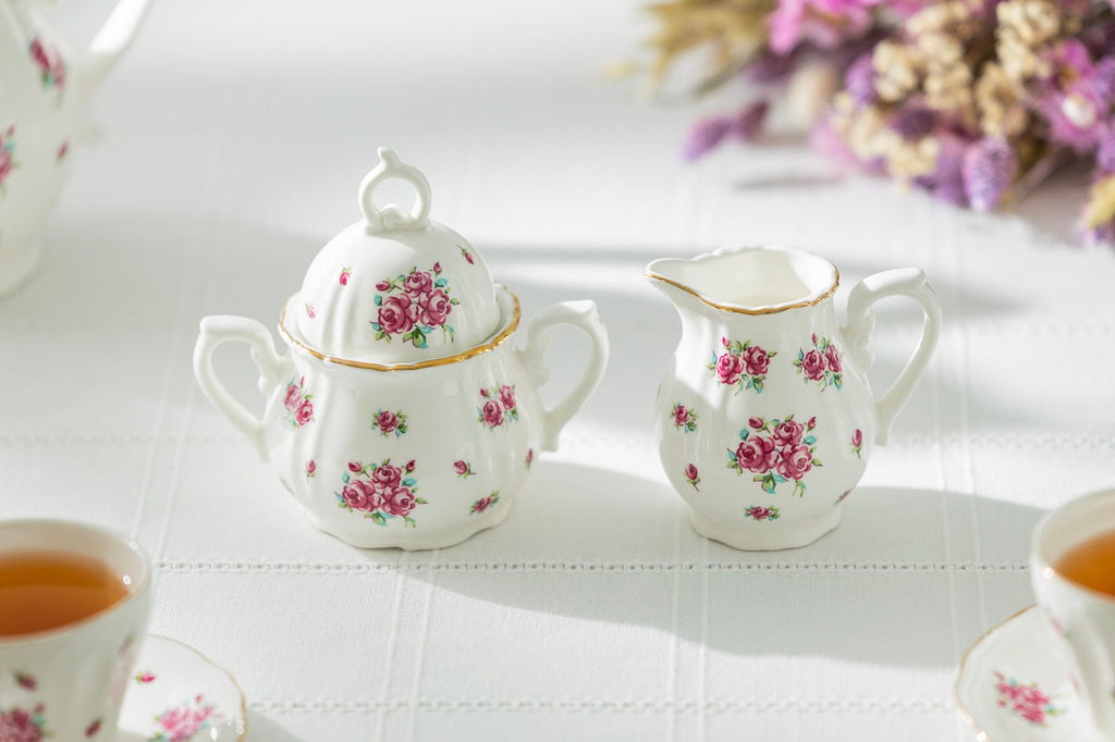 Rose Bud Fine Porcelain Mini Sugar & Creamer Set