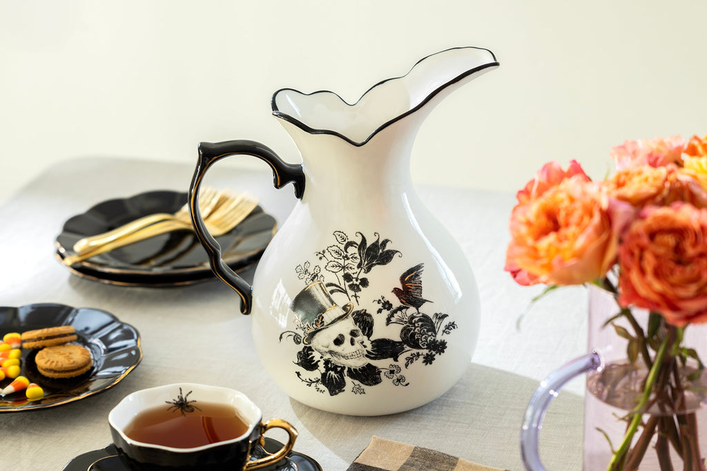 Halloween Victorian Skulls Pitcher