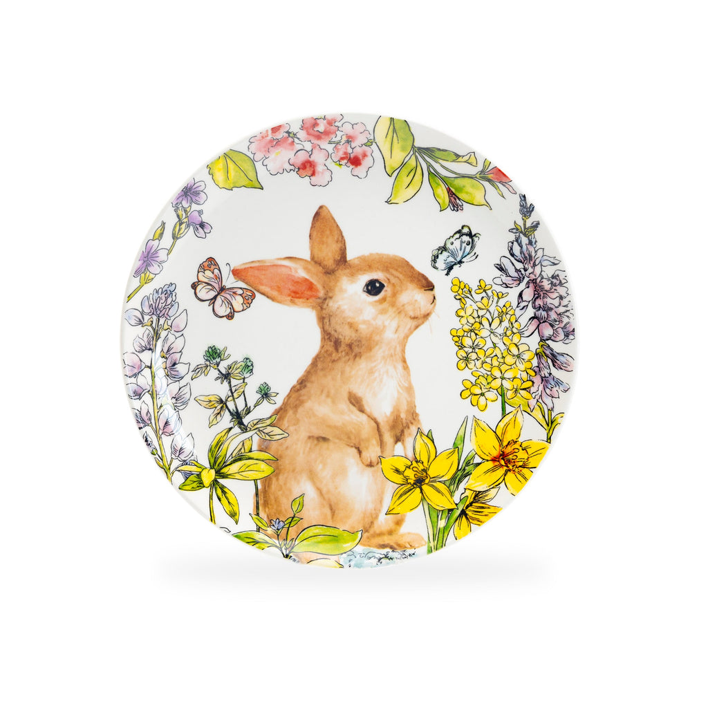 8.5" Spring Garden Bunny Salad/Dessert Plate
