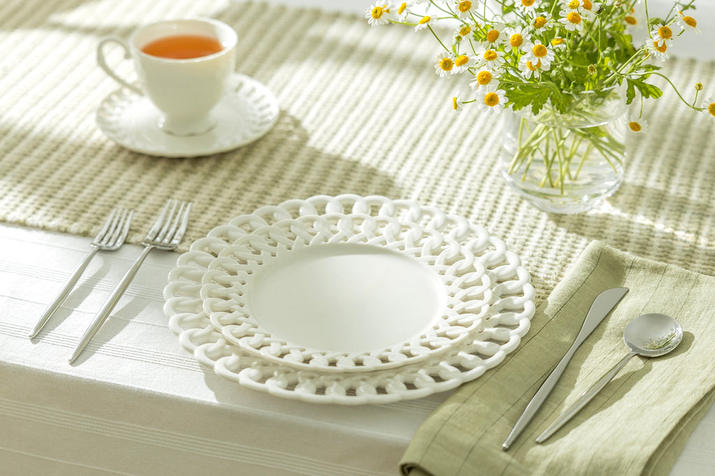 White Heirloom Fine Porcelain Dessert/Dinner Plate