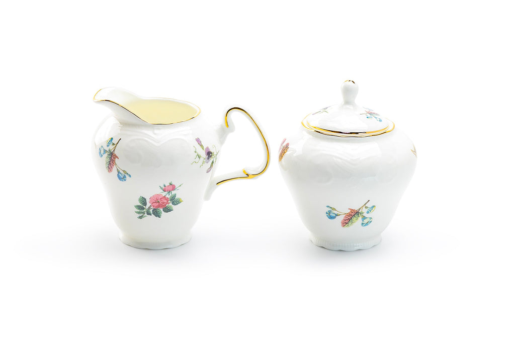 Gift Boxed Anna Garden Bone China Sugar & Creamer Set