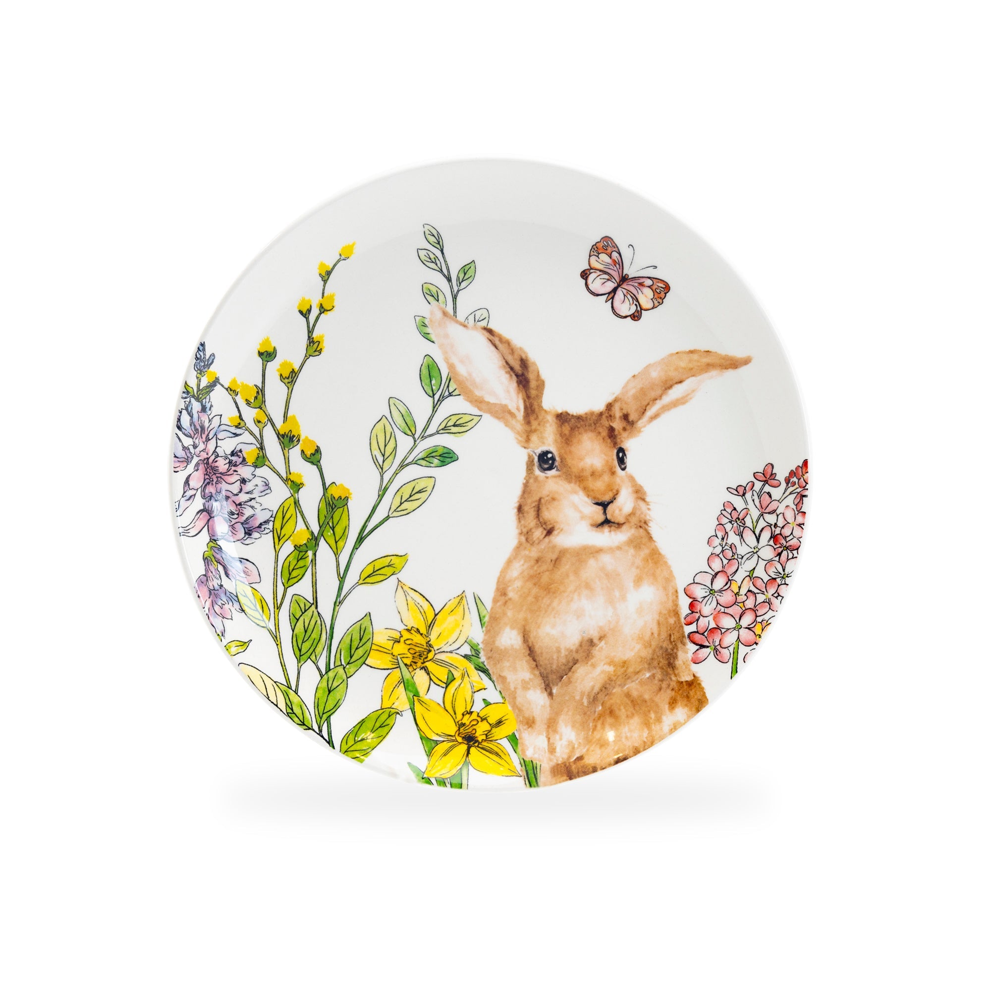 8.5" Spring Garden Bunny Salad/Dessert Plate