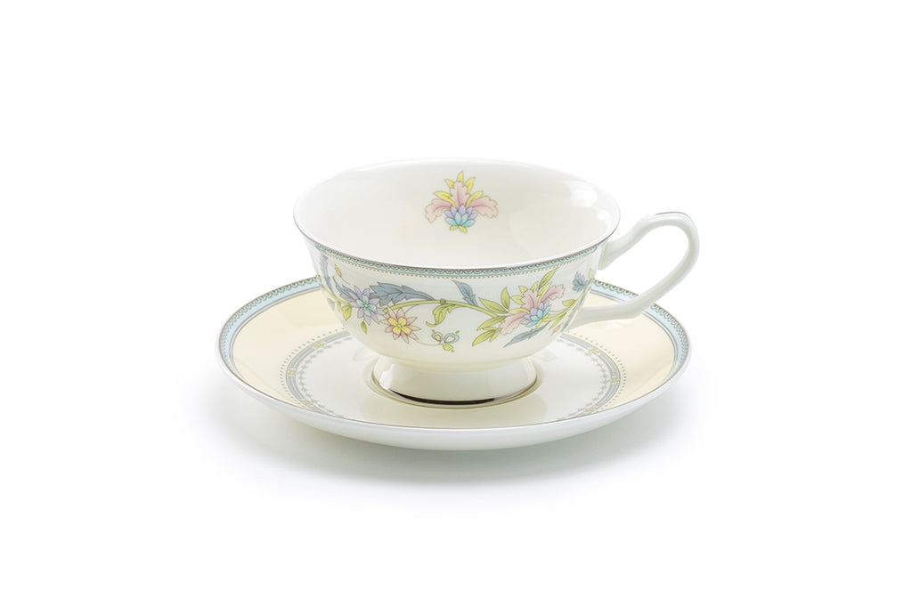 Lotus Garden Bone China Cup and Saucer