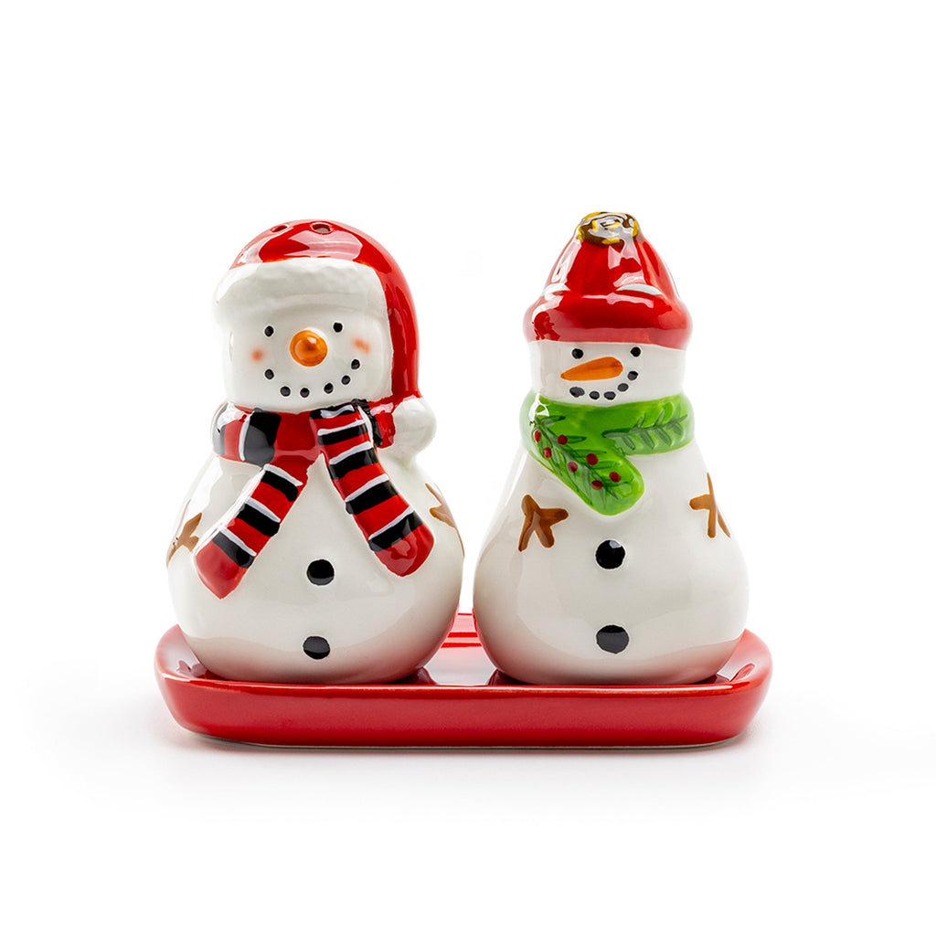 Gift Boxed Snowmen Figurine Salt and Pepper Shaker Set