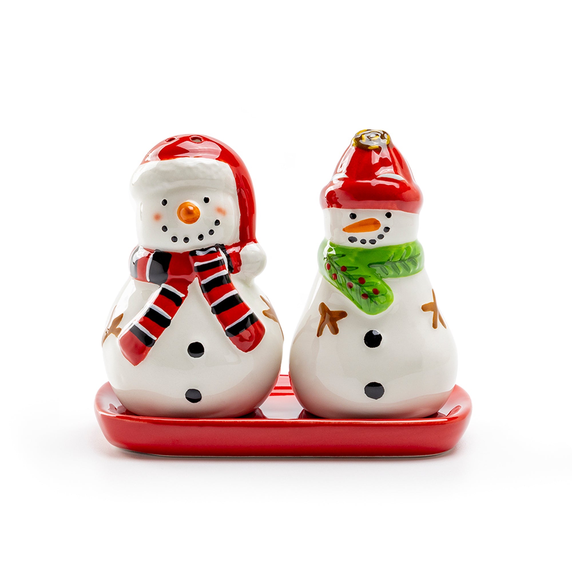 Gift Boxed Snowmen Figurine Salt and Pepper Shaker Set