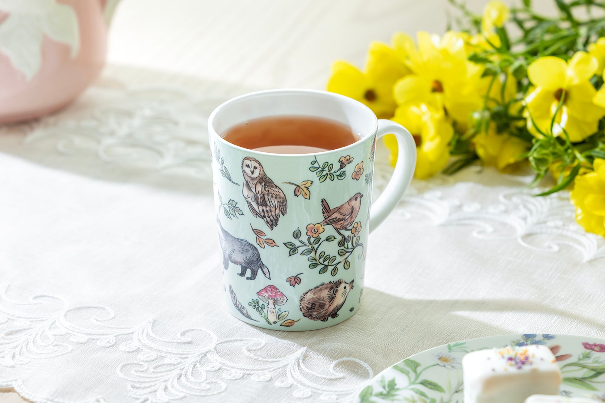 Spring Forest Friends Blue Bone China Mug