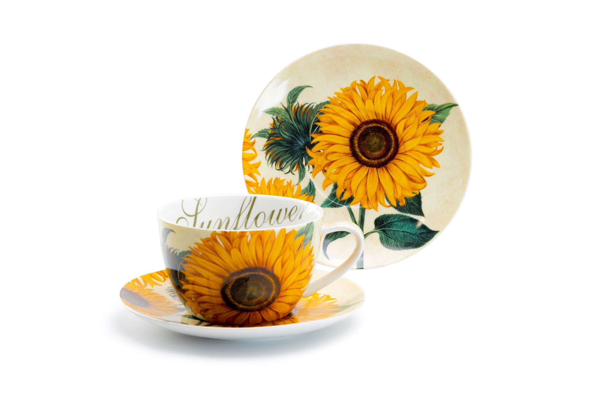 Sunflower Fine Porcelain Breakfast Jumbo Cup and Saucer