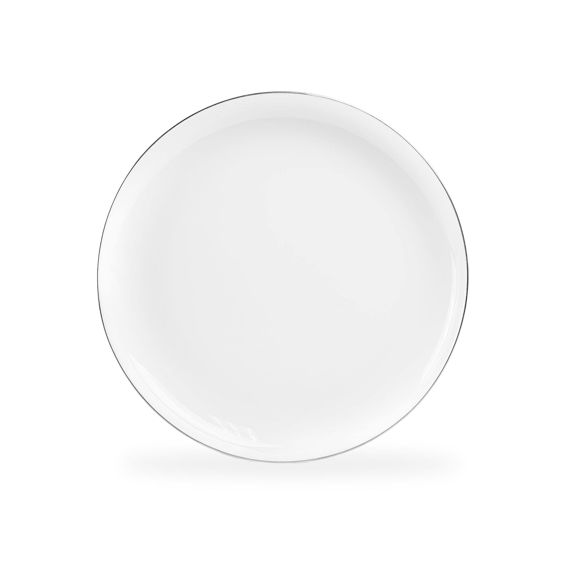 Silver Rim Blanc Bone China Dessert/Dinner Plate