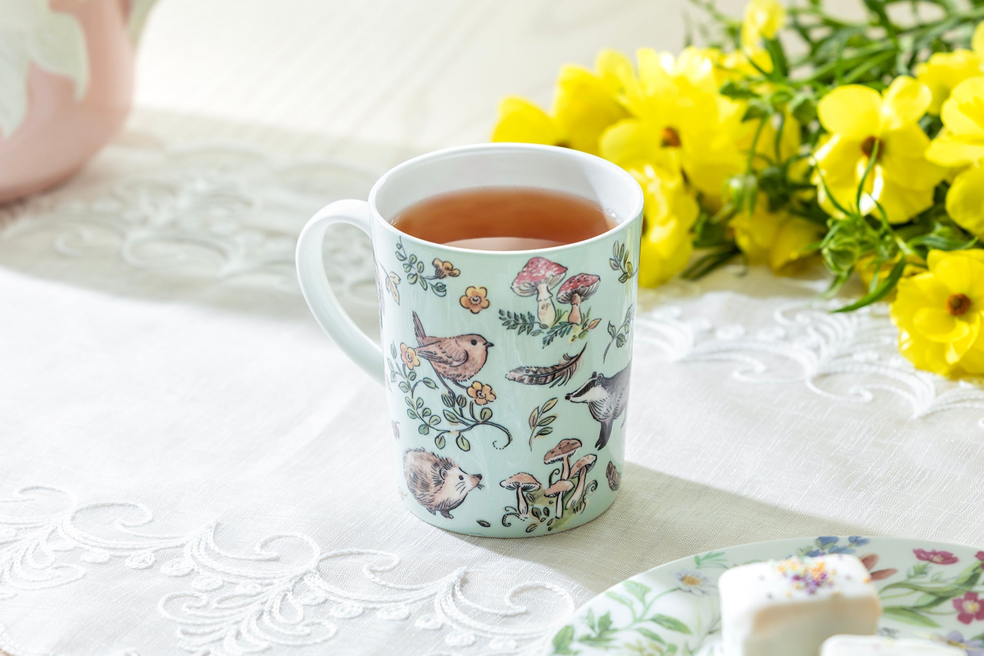 Spring Forest Friends Blue Bone China Mug
